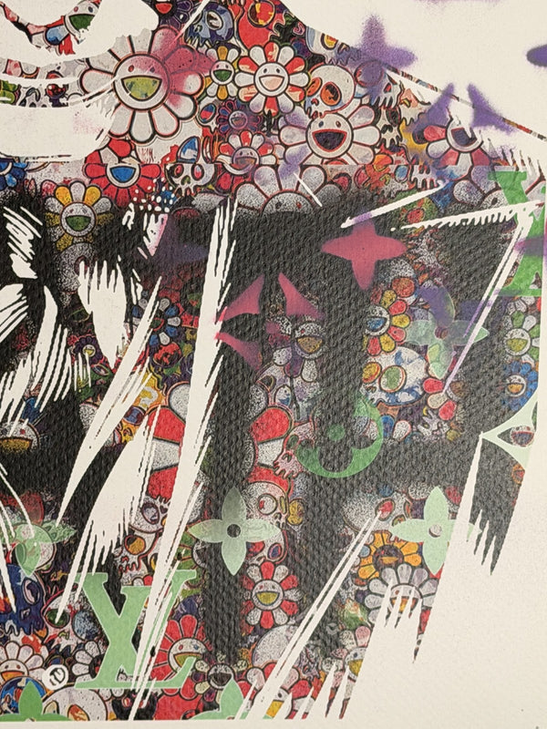 Marked Death NYC 1/1 Hand Spray Painted Fashion Portrait, Signed 2025
