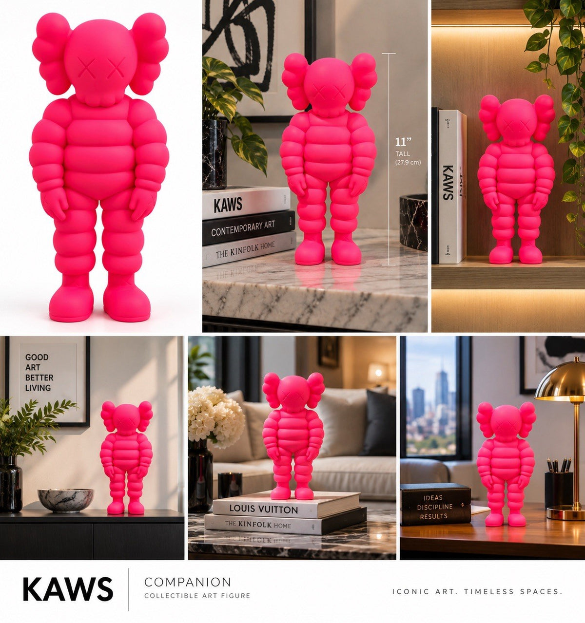 KAWS What Party Pink Companion Figure 11” Medicom Toy 2020 w/ Original Box
