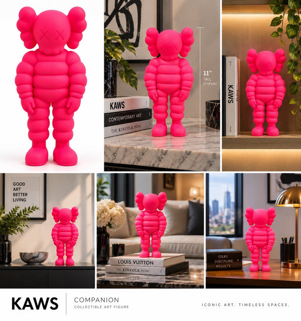 KAWS What Party Pink Companion Figure 11” Medicom Toy 2020 w/ Original Box