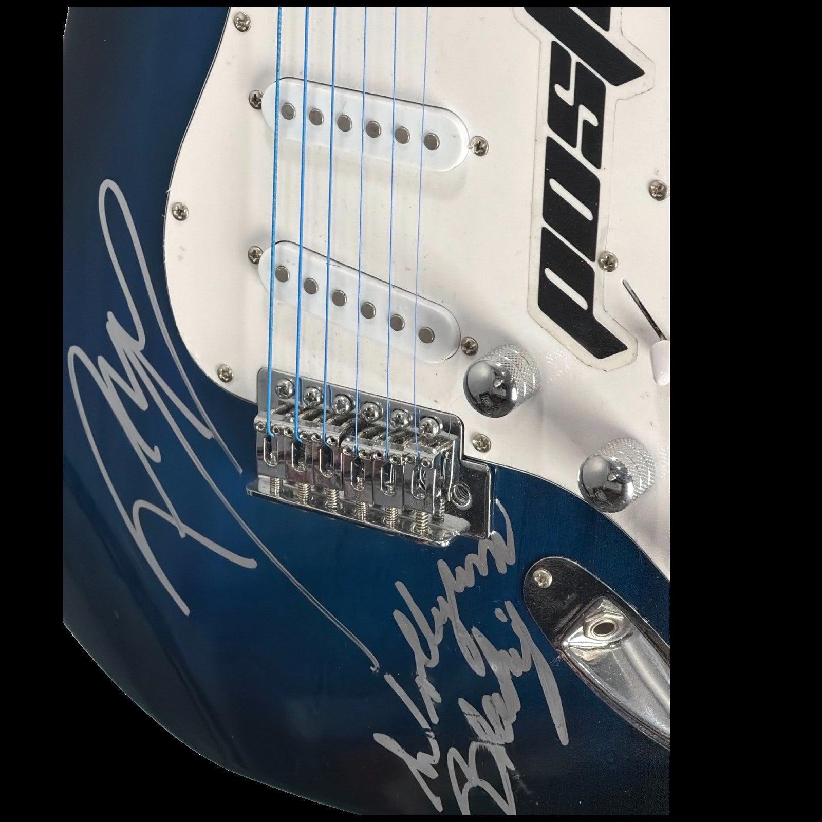 Post Malone Signed Inscribed Electric Guitar Autographed Blue POSTY Strat