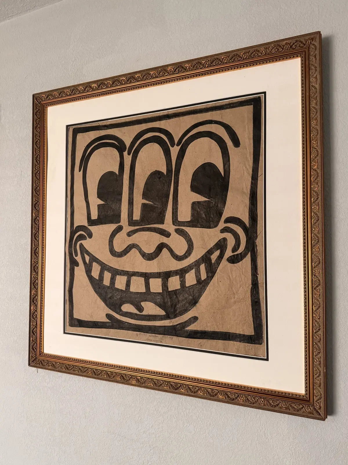 Keith Haring (Attributed) Marker Drawing on Paper Bag Signed - Unauthenticated