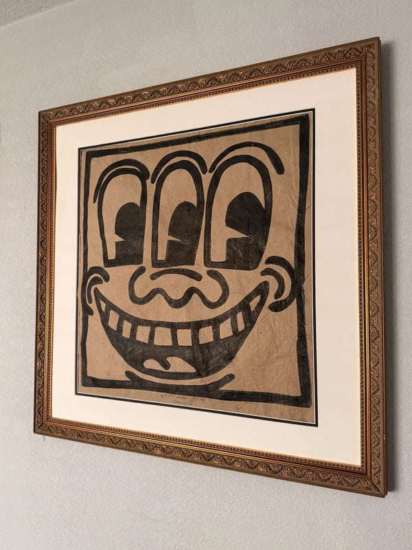 Keith Haring (Attributed) Marker Drawing on Paper Bag Signed - Unauthenticated