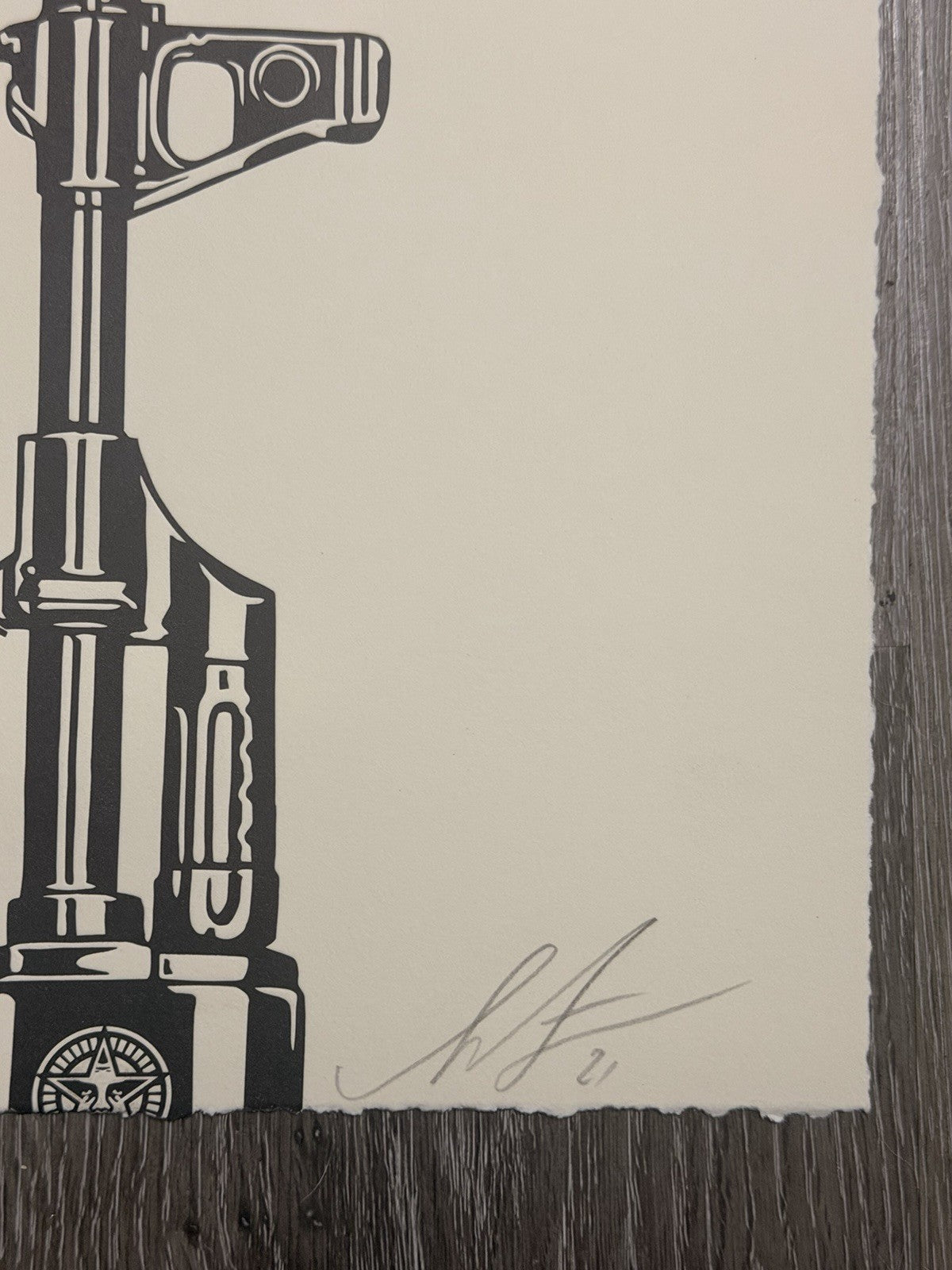 Shepard Fairey AK-47 Lotus Letterpress AP Signed 2021 10x13 Obey Giant Print