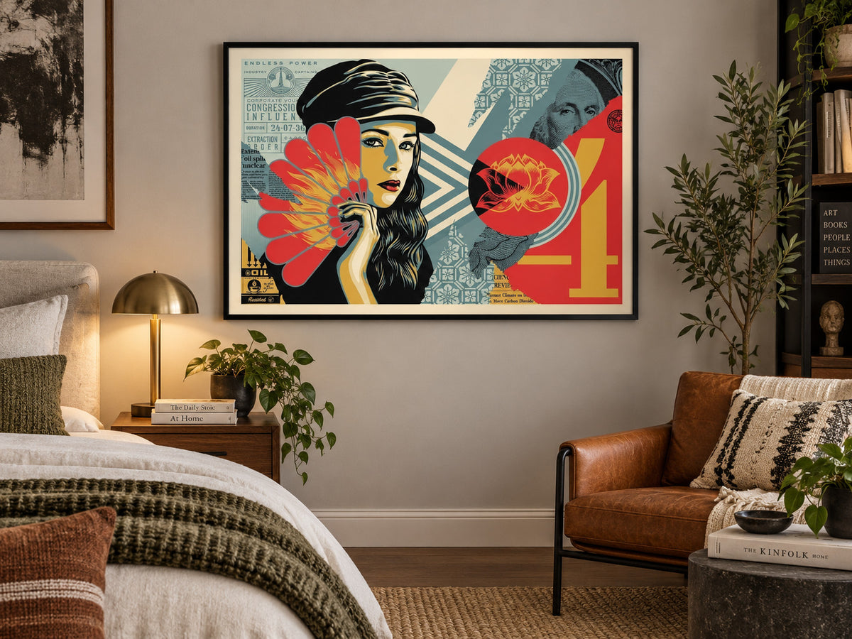 Shepard Fairey Fan The Flames 2019 Signed Numbered 302/550 24x36 OBEY Print — listing photograph 9