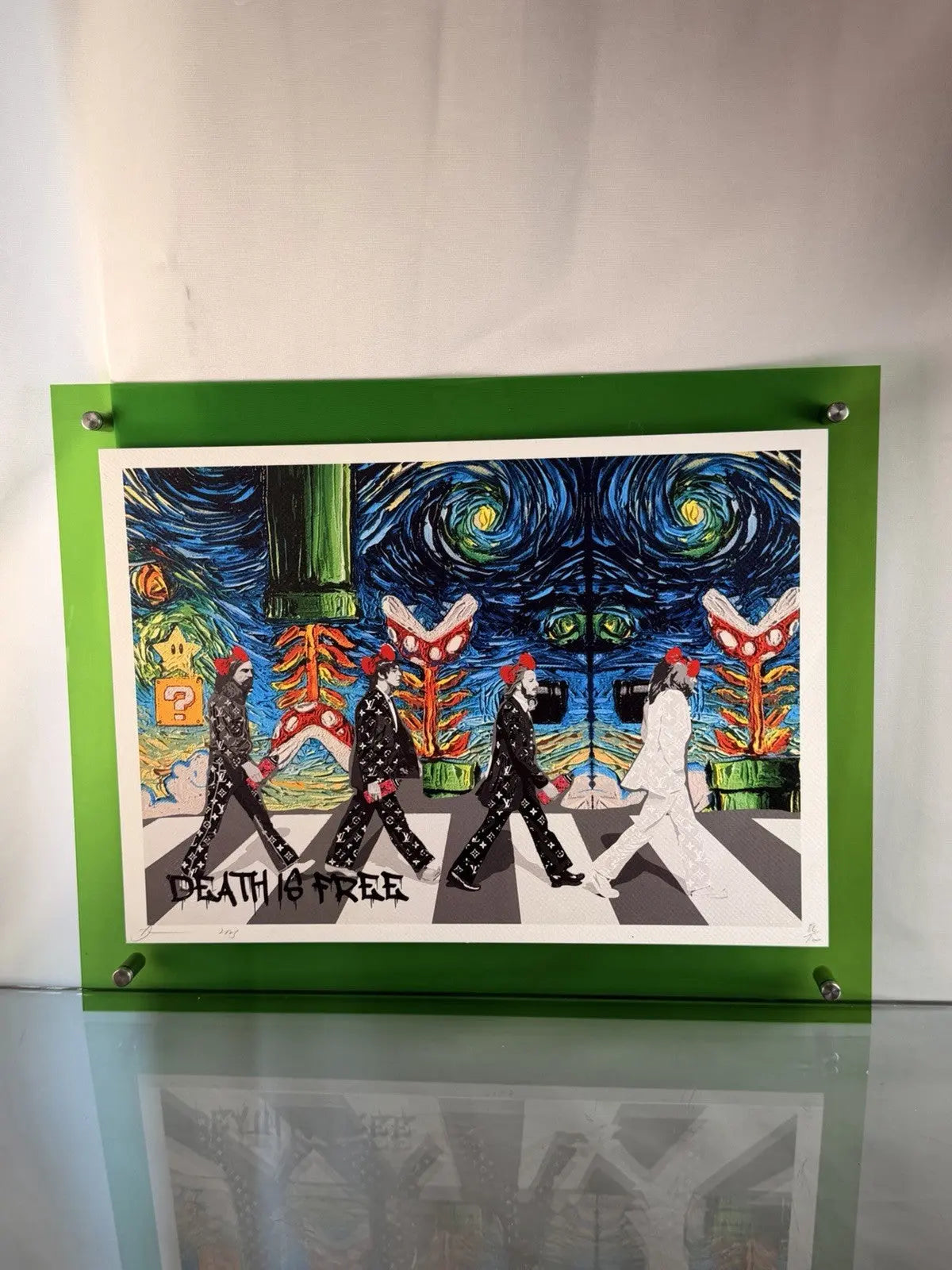 Death NYC Death Is Free Beatles Abbey Road LV Starry Night Mario Signed Print