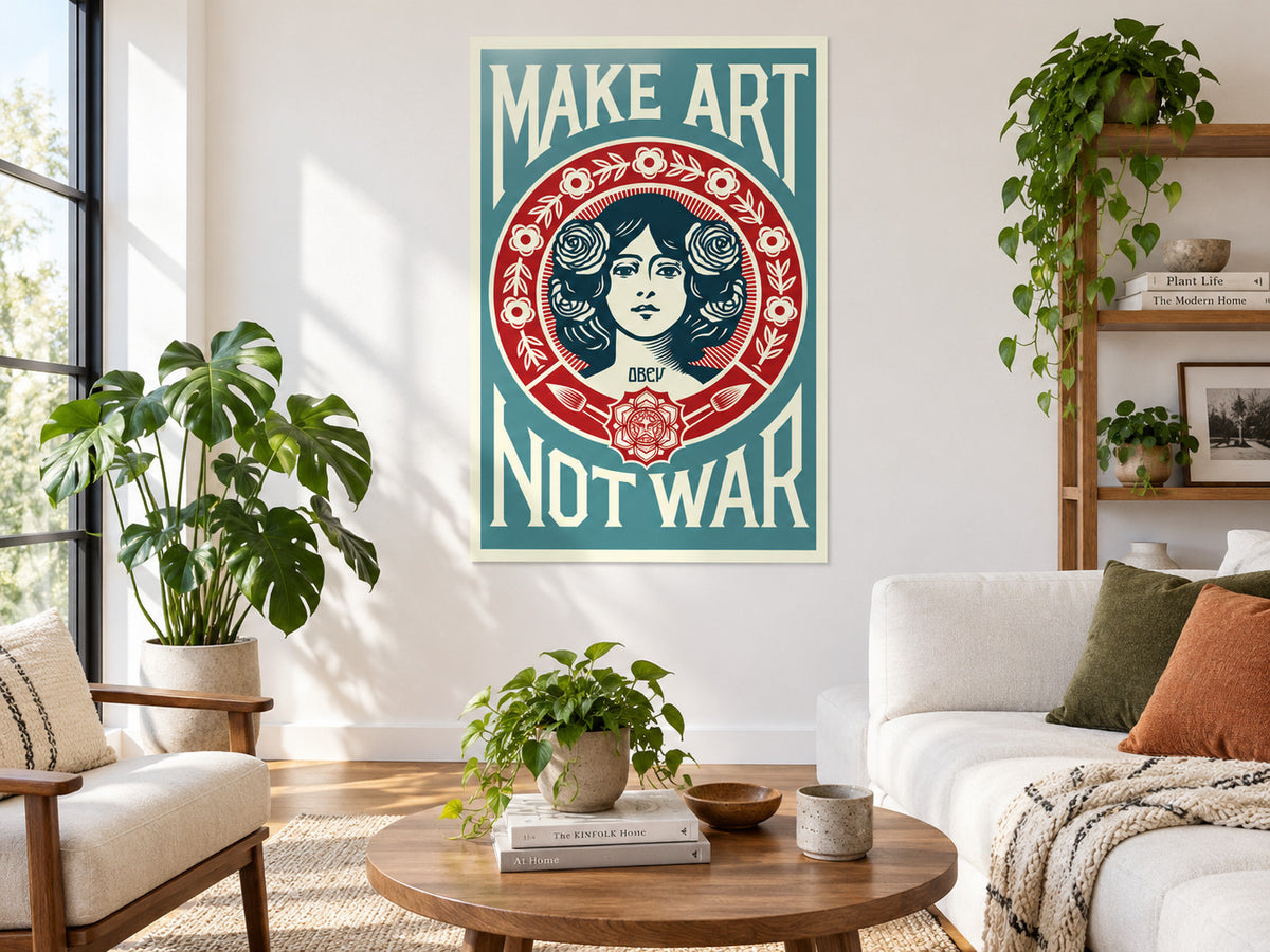 Shepard Fairey Make Art Not War 24x36 Signed OBEY Giant Offset Lithograph — listing photograph 2