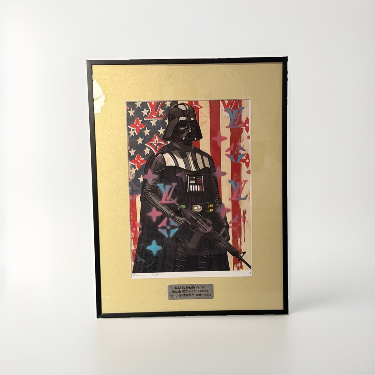 Death NYC USA LV Death Vader 1/1 Darth Vader Pop Art Signed COA Hand-Sprayed