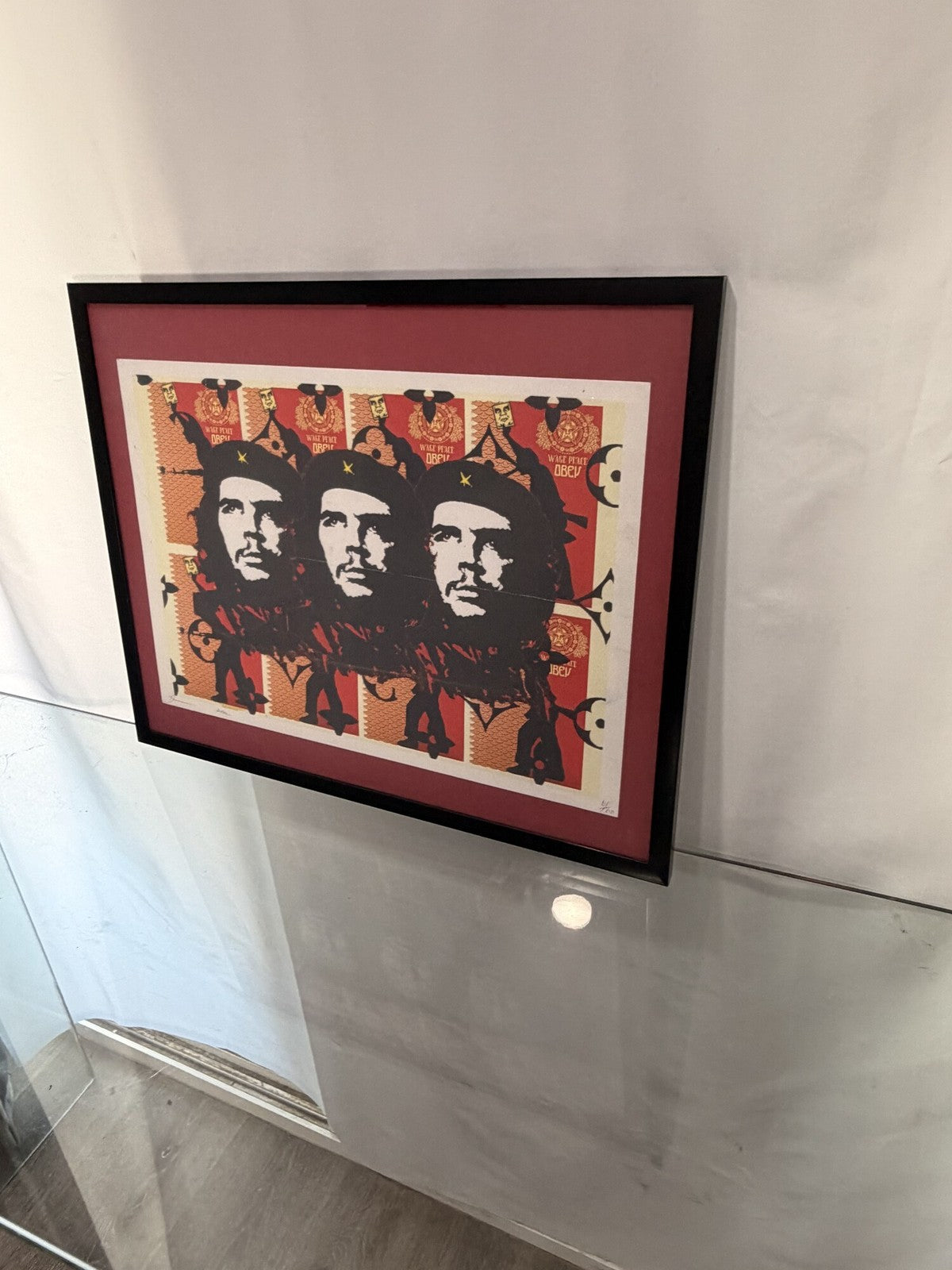 Framed Che Guevara "Wage Peace OBEY" Graphic Print, Marked 6/20