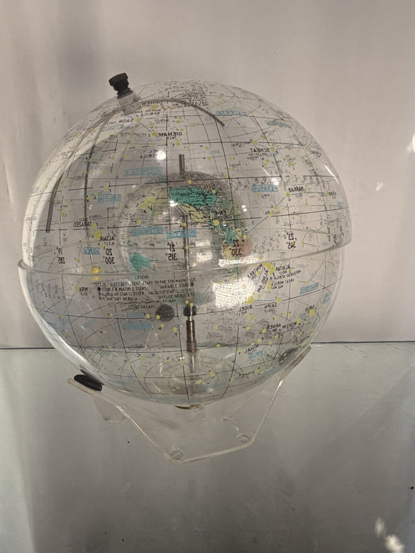 1963 Farquhar Earth in Space Transparent Celestial Globe 16" Compass VTG