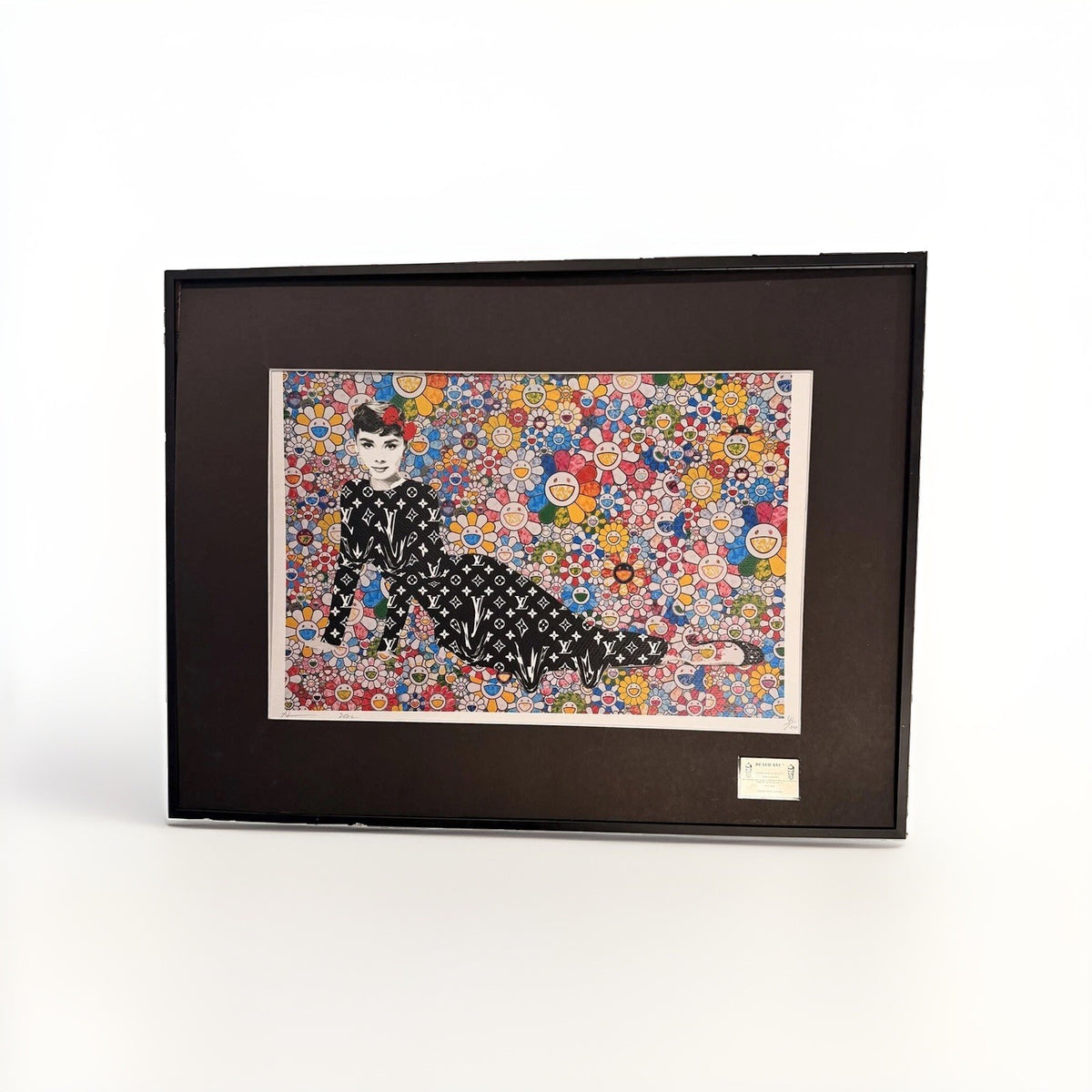 Marked Death NYC Audrey Hepburn Floral Pop Art Print Framed w Mounted COA Card