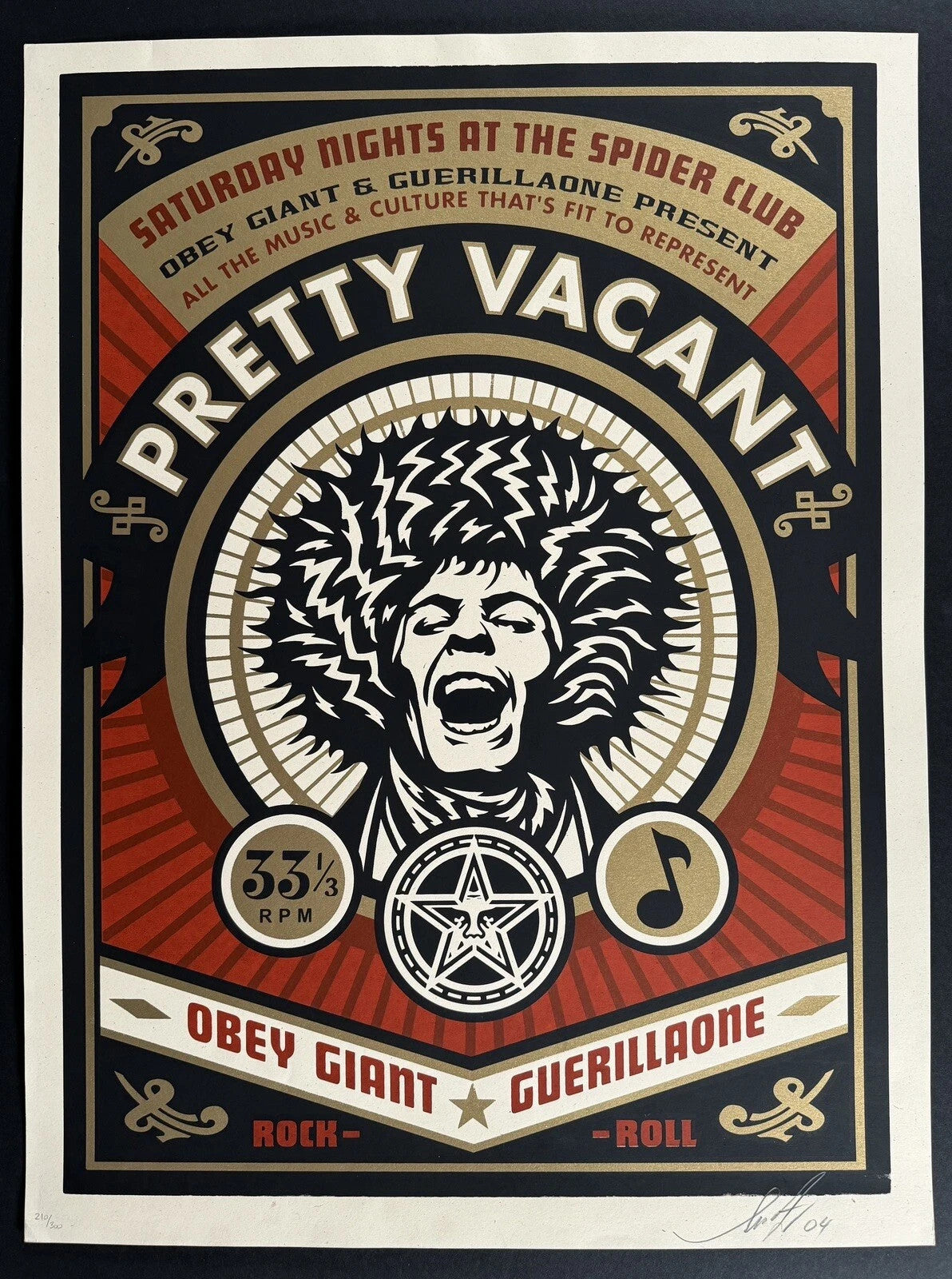 Shepard Fairey Pretty Vacant 2004 Signed Numbered /300 OBEY Screen Print 18x24 — listing photograph 1
