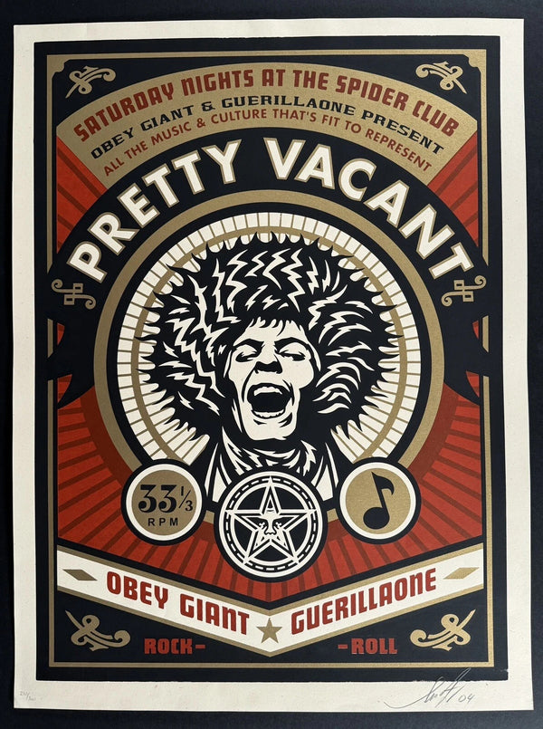 Shepard Fairey Pretty Vacant 2004 Signed Numbered /300 OBEY Screen Print 18x24 — listing photograph 1
