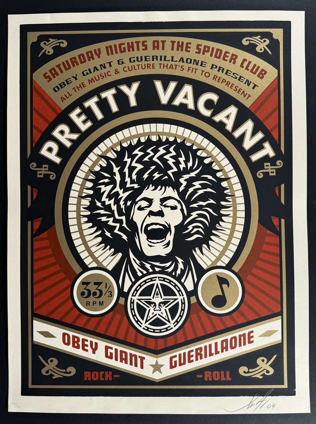 Shepard Fairey Pretty Vacant 2004 Signed Numbered /300 OBEY Screen Print 18x24