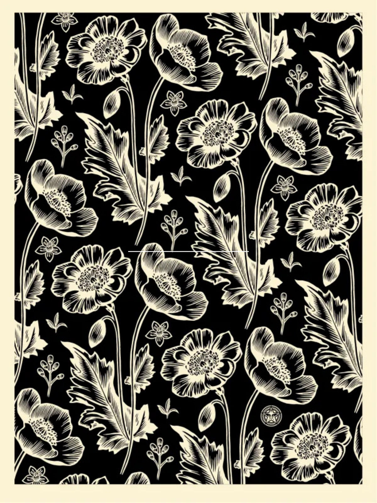 Shepard Fairey Deco Floral Pattern Signed Numbered Screen Print OBEY /275