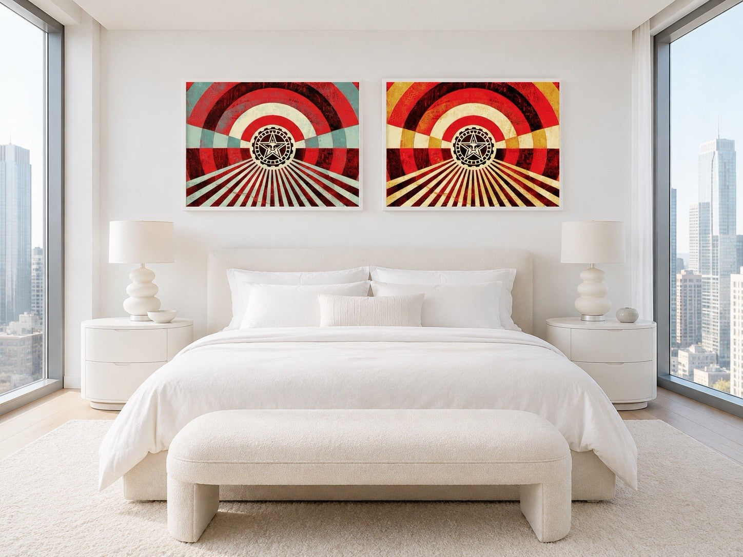 Shepard Fairey OBEY Tunnel Vision Blue Gold Matching Set 183/400 Signed 2018