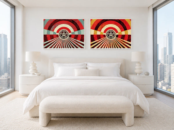Shepard Fairey OBEY Tunnel Vision Blue Gold Matching Set 183/400 Signed 2018