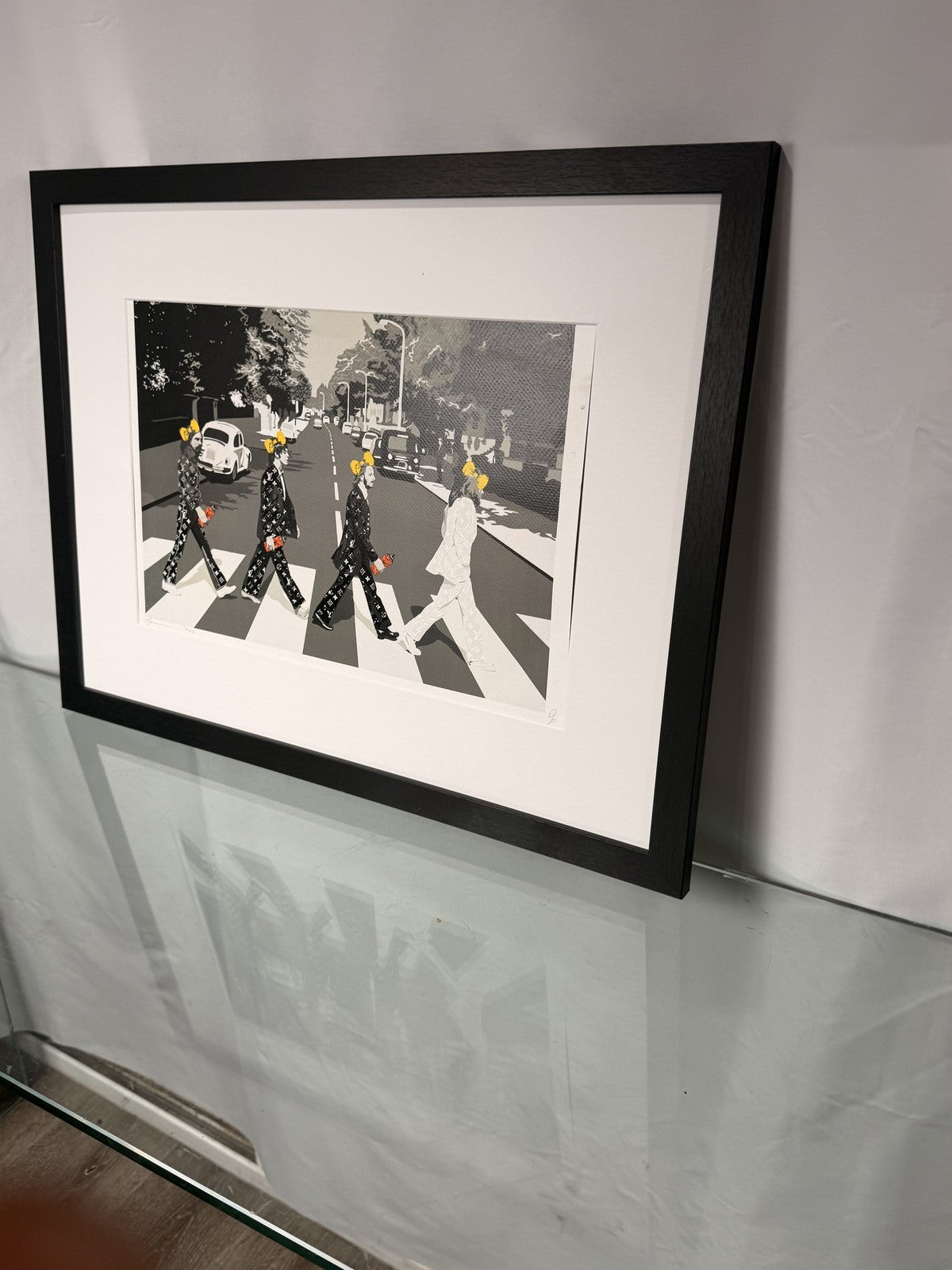 Death NYC Beatles Abbey Road LV AP Signed Pop Art Print Framed 18x24