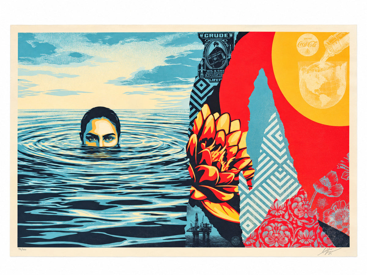 Shepard Fairey Ominous Ripples 2026 Signed Numbered 24x36 Print OBEY Giant — listing photograph 1