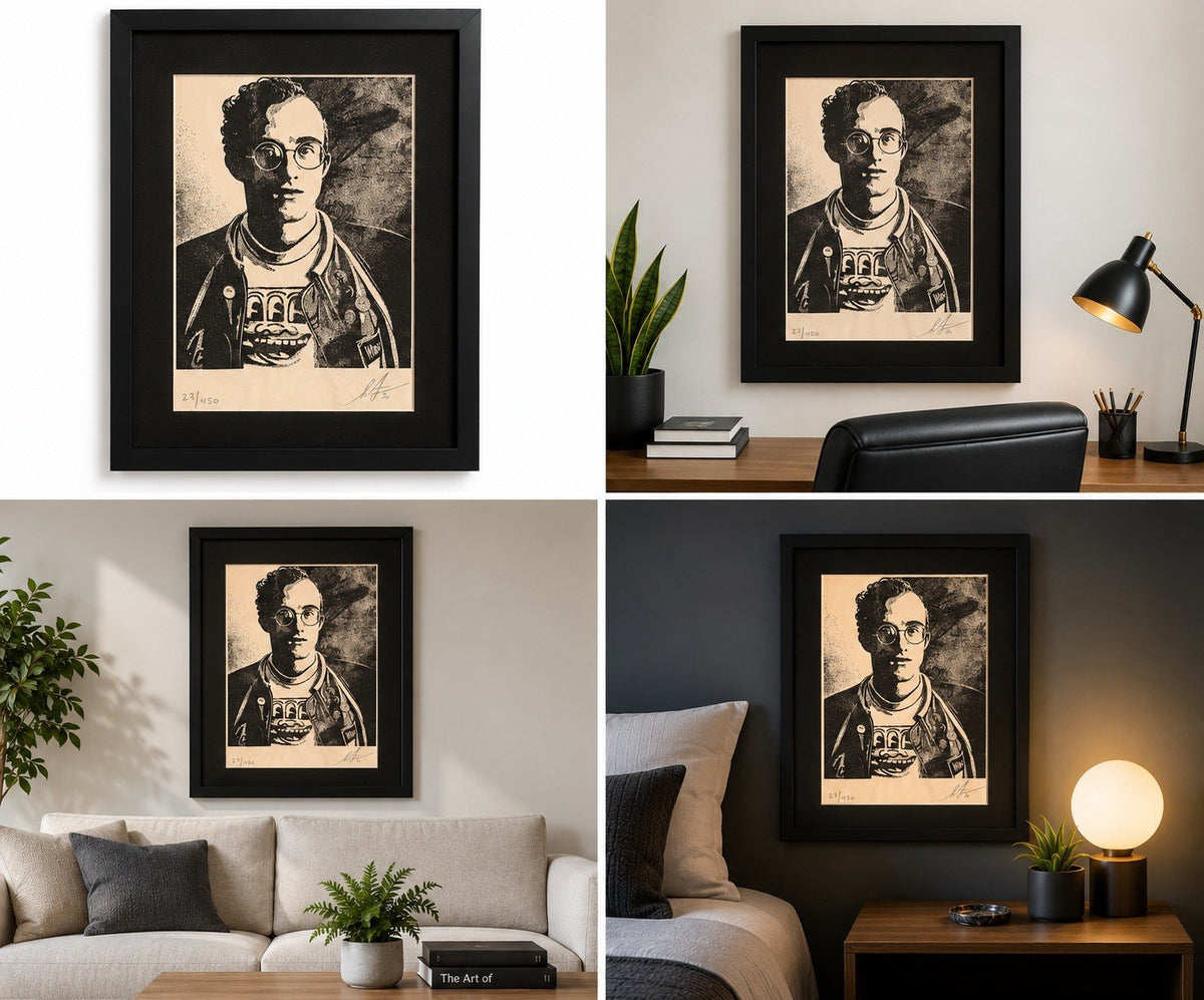Shepard Fairey “Art Is For Everybody” Keith Haring 2020 Letterpress 27/450 frame