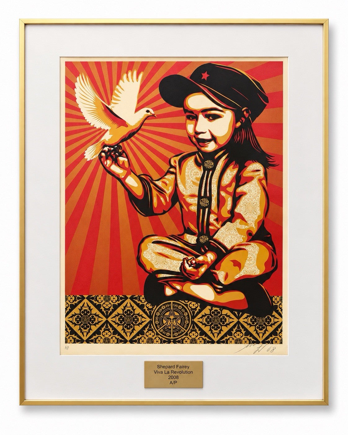 Shepard Fairey — “Vivi La Revolucion” — 2008 — Artist Proof (AP) Signed & Framed
