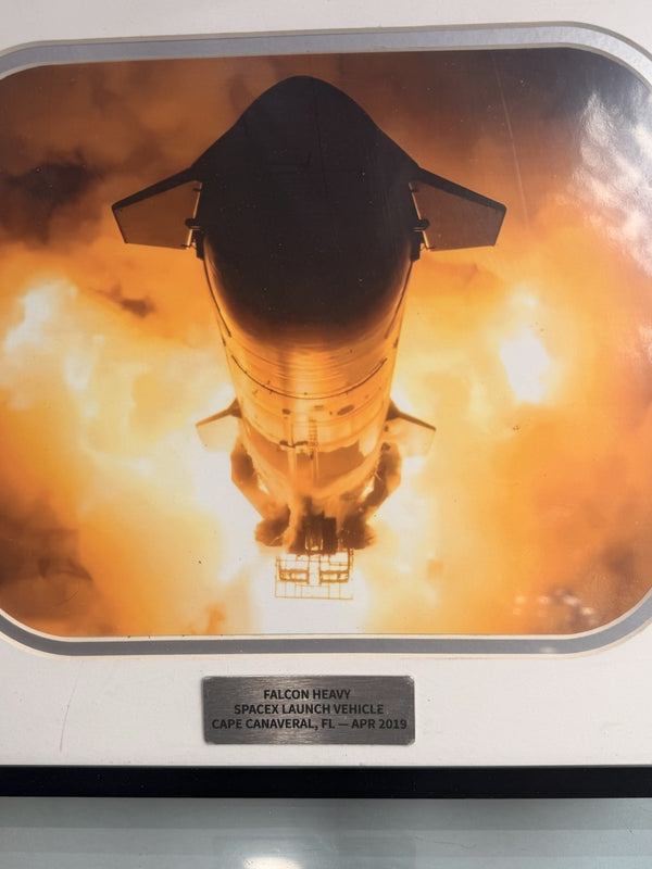 SpaceX Starship Launch Photo Metal Display Panel Riveted Spacecraft Frame