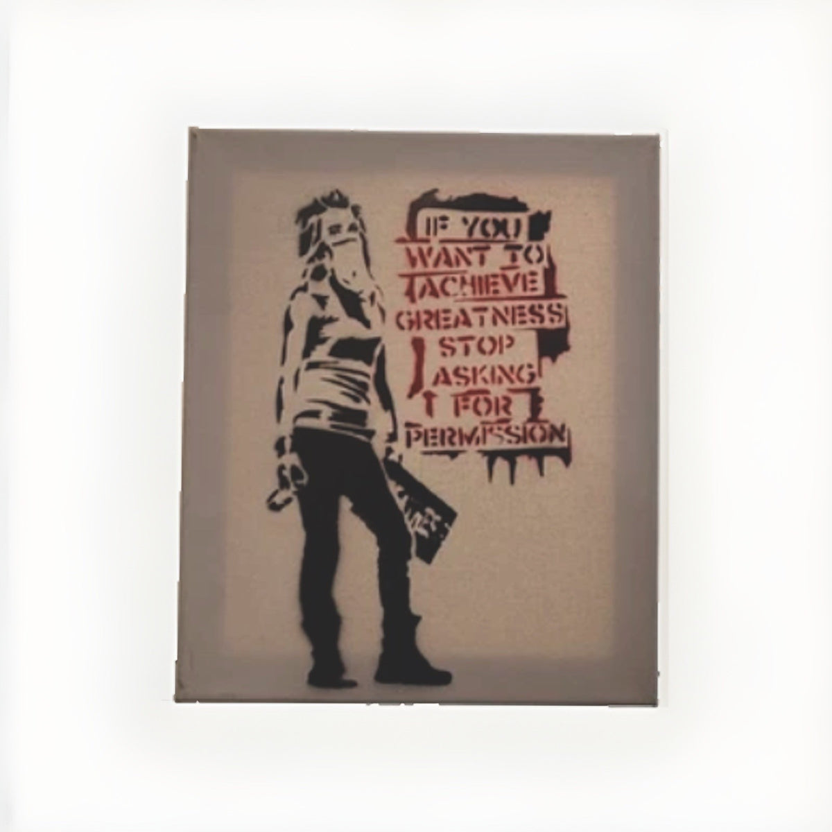 Dismaland 2015 Banksy Park Souvenir Stencil Canvas 1/10 Stamped + Ticket 10x12