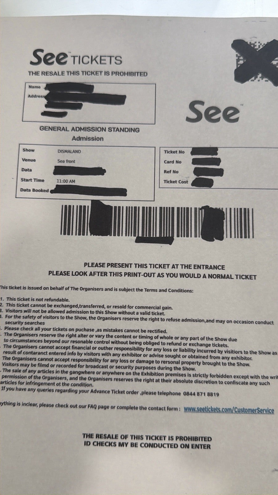 Dismaland 2015 Banksy Park Souvenir Stencil Canvas 1/10 Stamped + Ticket 10x12