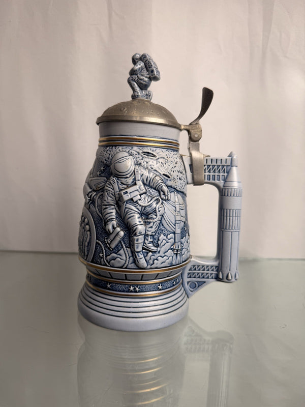 Space Exploration Lidded Stein Astronaut Lunar Lander Lid Collectible Tankard