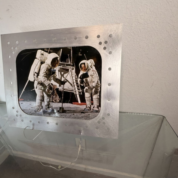 Apollo 11 Moon Landing 16x20 Photo in Distressed Frame - OOAK NASA Artwork
