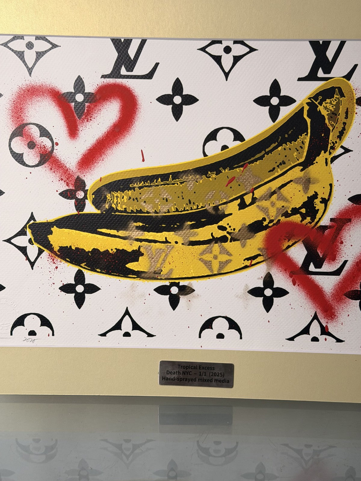 Death NYC Tropical Excess LV Banana Pop Art 1/1 Signed COA Hand-Sprayed