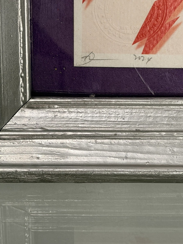 Framed David Bowie Aladdin Sane-Style Pop Art Print, Marked/Numbered