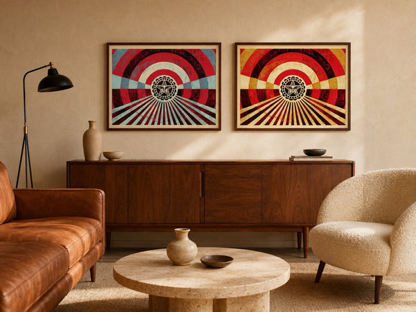 Shepard Fairey OBEY Tunnel Vision Blue Gold Matching Set 183/400 Signed 2018