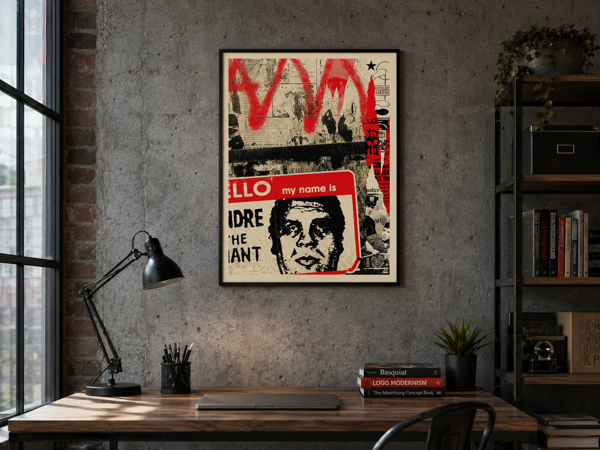 Shepard Fairey Hello My Name Is 2019 Signed Obey Andre Giant 18x24 Screen Print