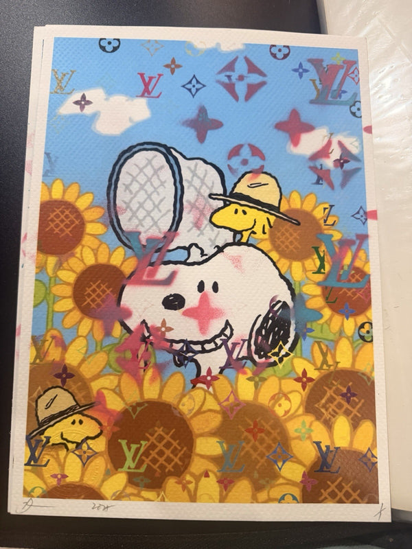 DEATH NYC Snoopy Woodstock Night & Day Diptych 1/1 Hand Sprayed Originals