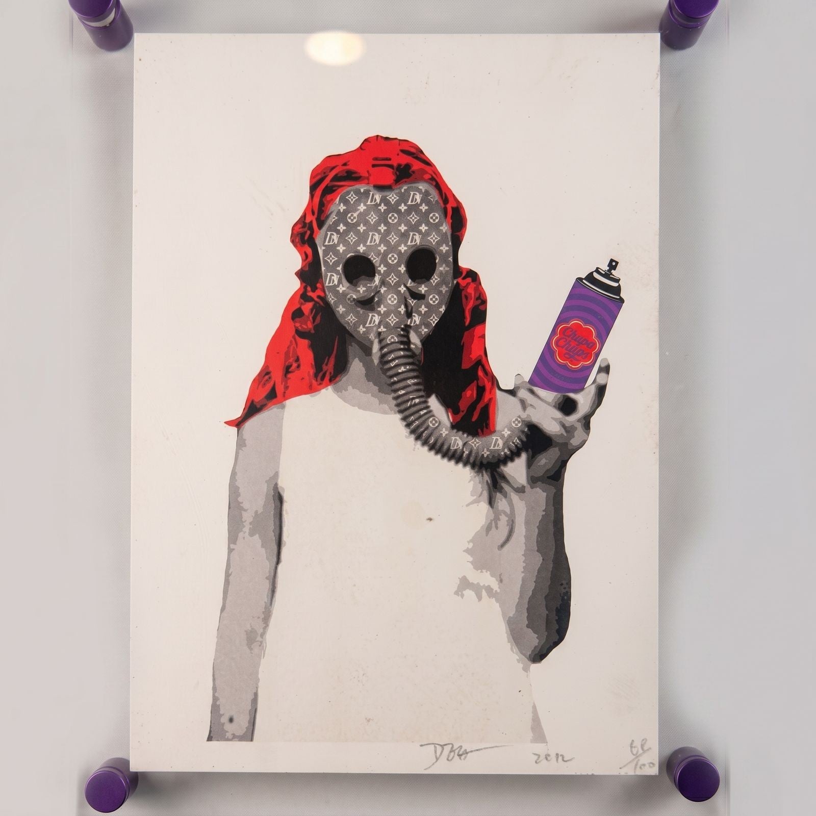 Death NYC LV Gas Mask Spray Can Murakami Signed 68/100 2012 Street Art Pop Art