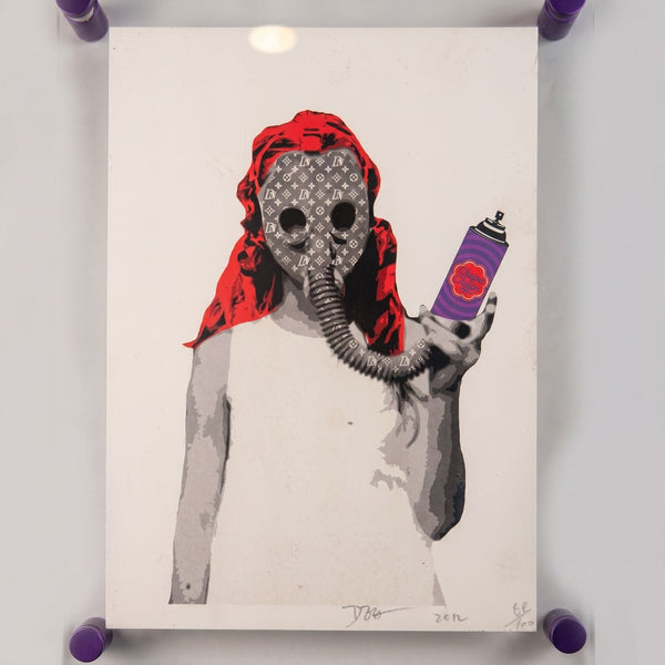 Death NYC LV Gas Mask Spray Can Murakami Signed 68/100 2012 Street Art Pop Art