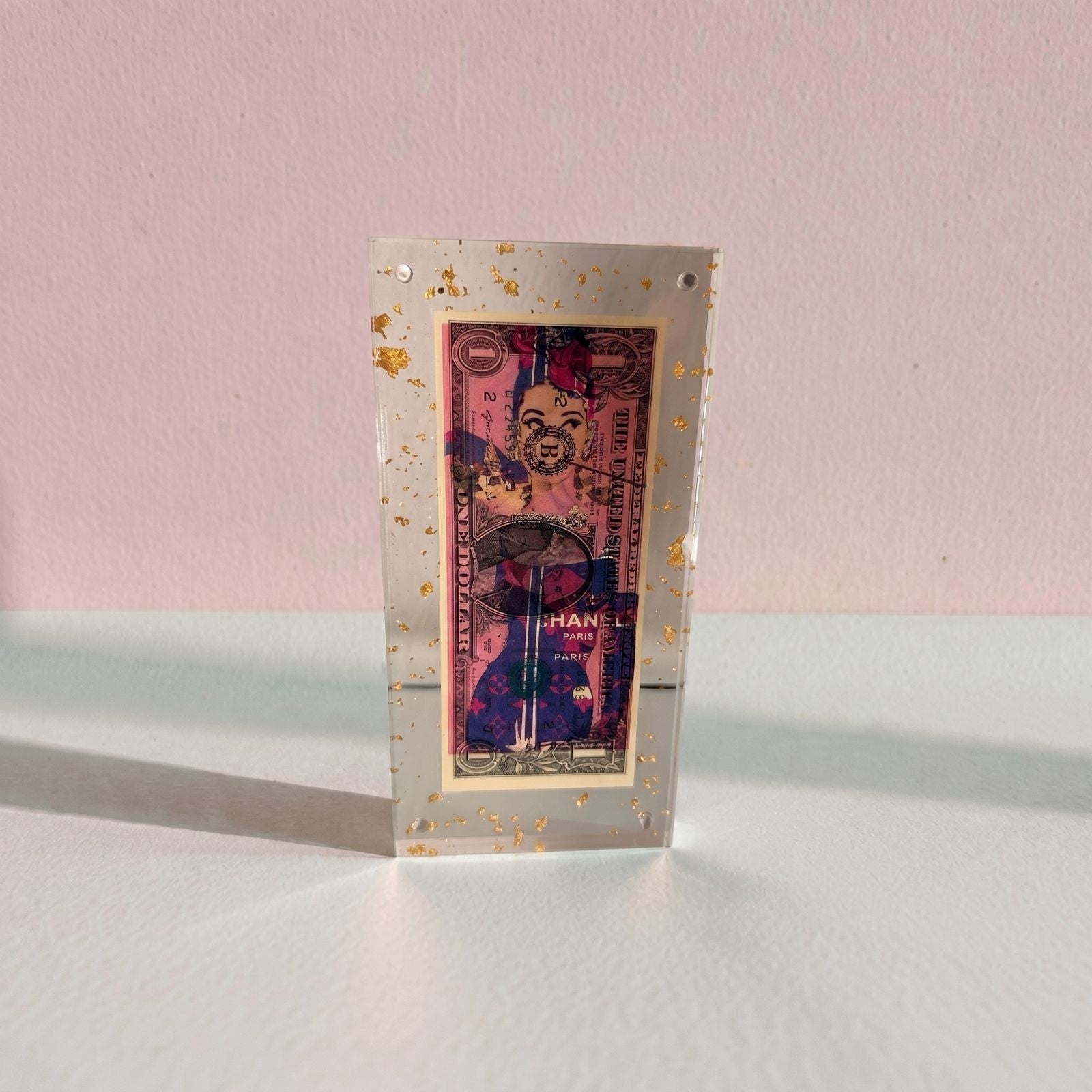 Audrey Hepburn × Chanel $1 Bill Art | Limited Edition, Signed /100, Framed - Gauntlet Gallery
