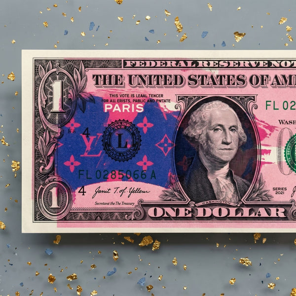Audrey Hepburn × Chanel $1 Bill Art | Limited Edition, Signed /100, Framed - Gauntlet Gallery
