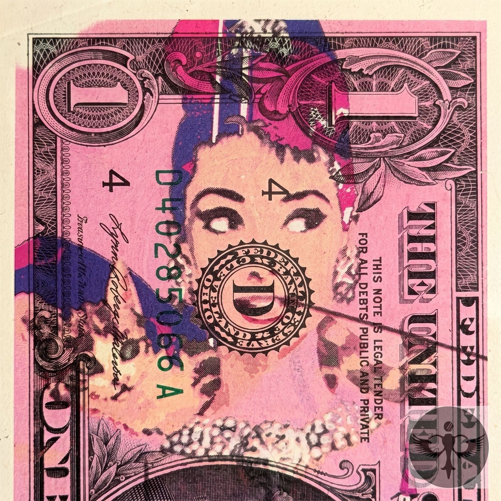 Audrey Hepburn × Chanel $1 Bill Art | Limited Edition, Signed /100, Framed - Gauntlet Gallery