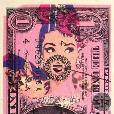 Audrey Hepburn × Chanel $1 Bill Art | Limited Edition, Signed /100, Framed