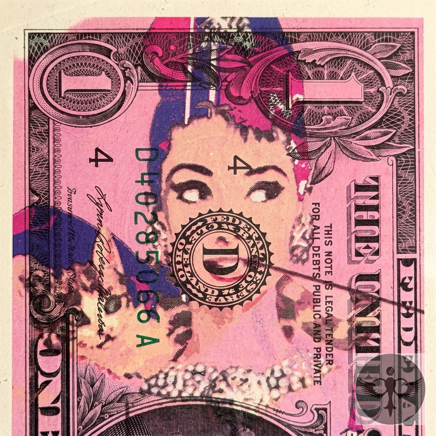 Audrey Hepburn × Chanel $1 Bill Art | Limited Edition, Signed /100, Framed - Gauntlet Gallery