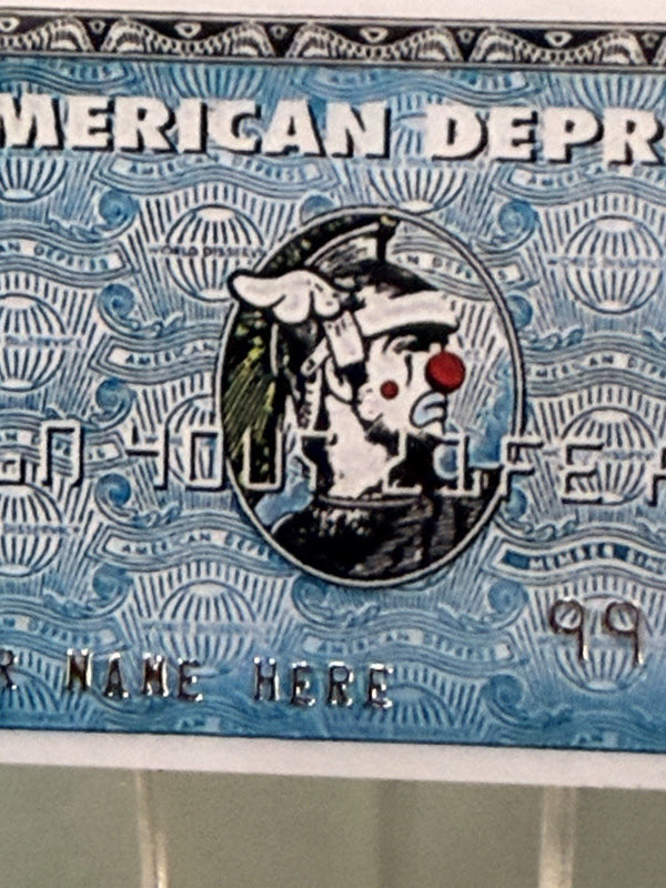 Banksy — D*Face x Banksy "American Depress" Faux Credit Card - Gauntlet Gallery