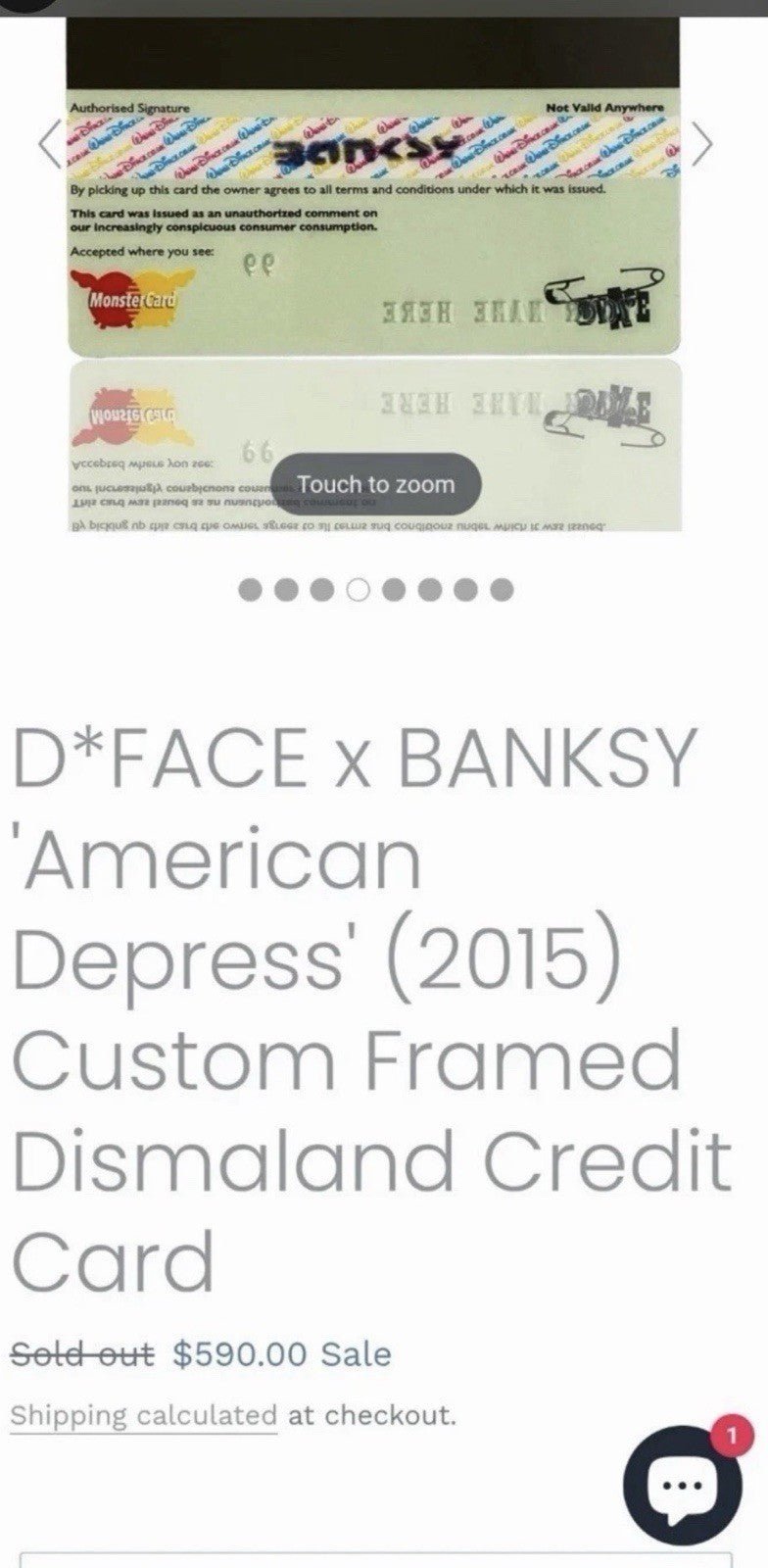 Banksy — D*Face x Banksy "American Depress" Faux Credit Card - Gauntlet Gallery
