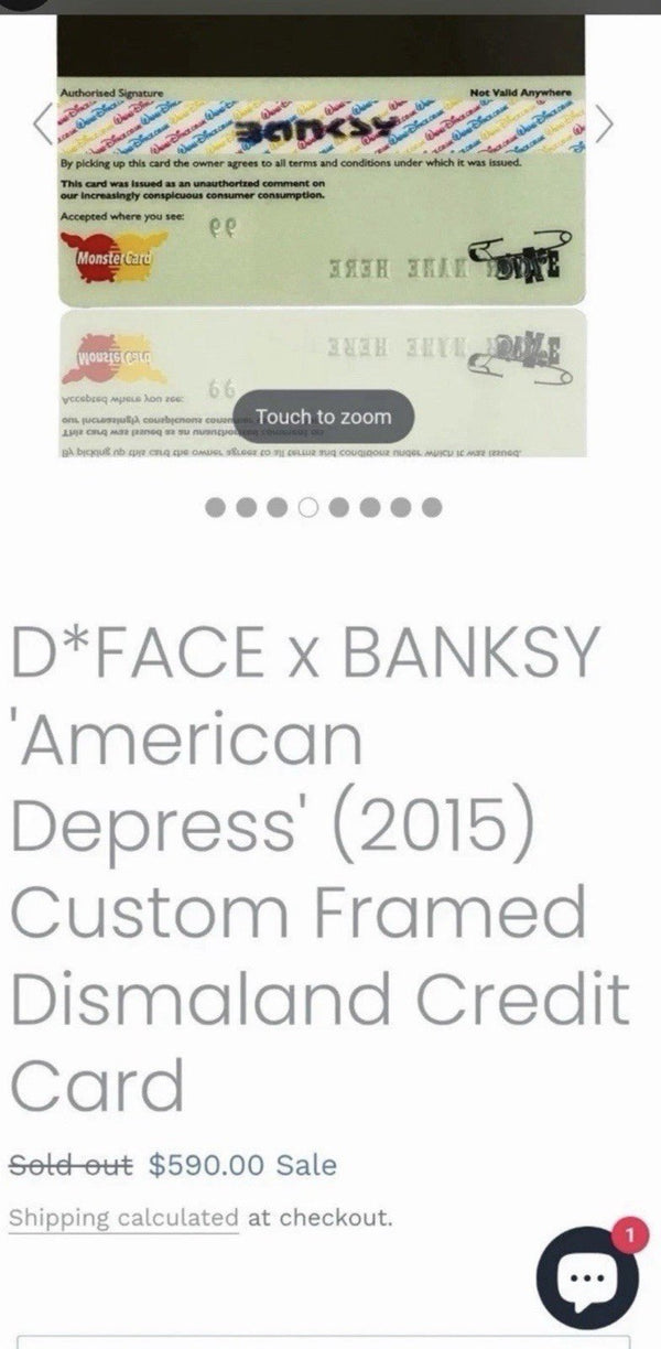 Banksy — D*Face x Banksy "American Depress" Faux Credit Card - Gauntlet Gallery