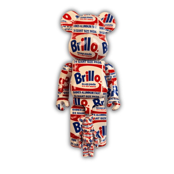 Bearbrick BE@RBRICK Andy Warhol Brillo 400% 100% Set Original 2020 Medicom New - Gauntlet Gallery