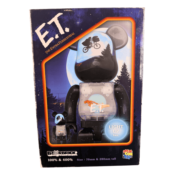 Bearbrick BE@RBRICK E.T. Extra - Terrestrial Light Up 400% 100% Medicom Sealed New - Gauntlet Gallery