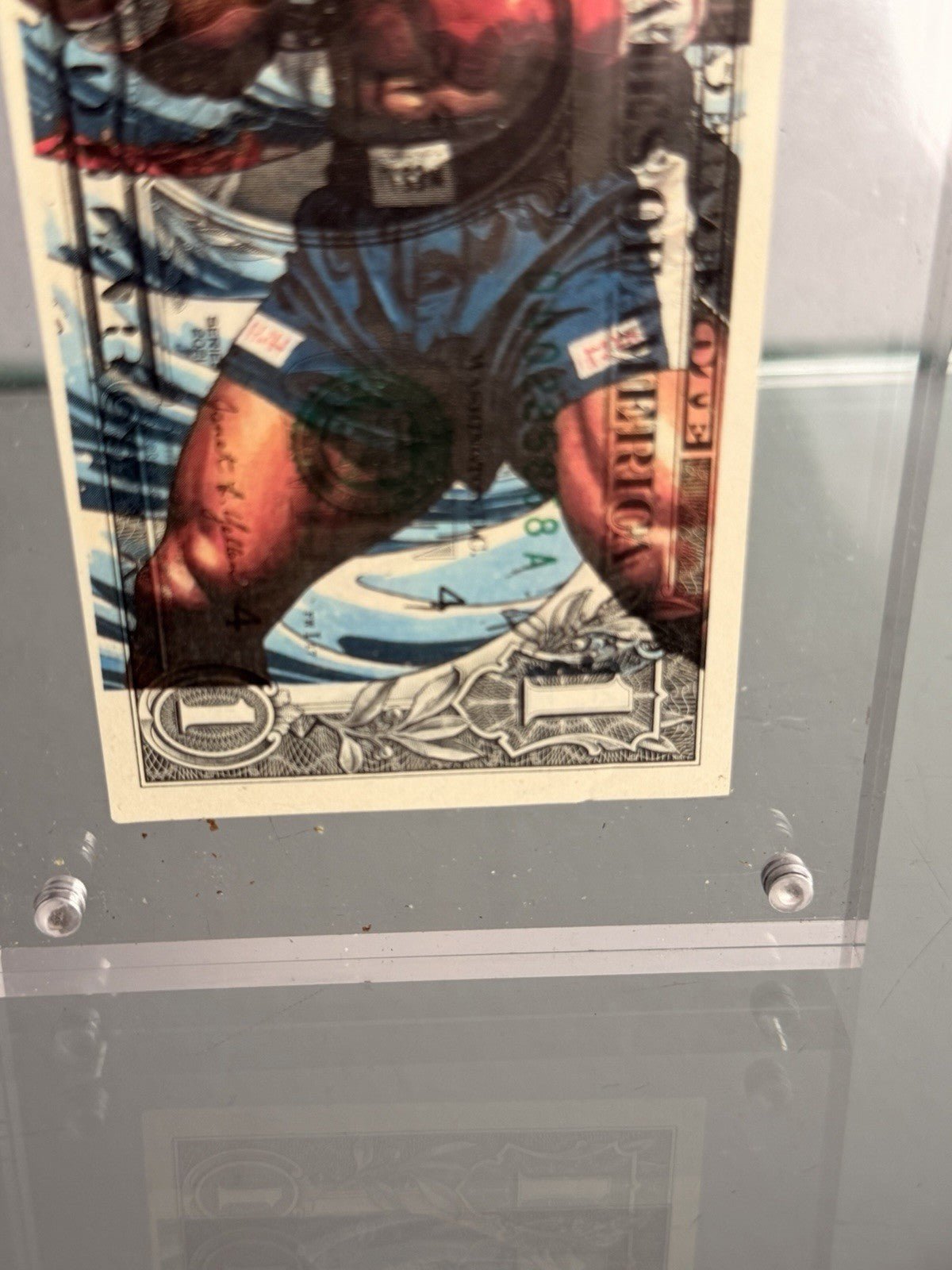 Death NYC — $1 Bill Mixed Media Art | & Numbered /100 | Acrylic Frame - Gauntlet Gallery