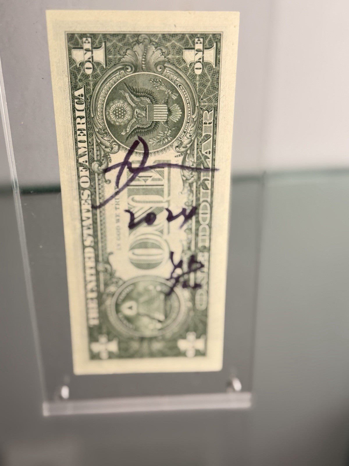 Death NYC — $1 Bill Mixed Media Art | & Numbered /100 | Acrylic Frame - Gauntlet Gallery