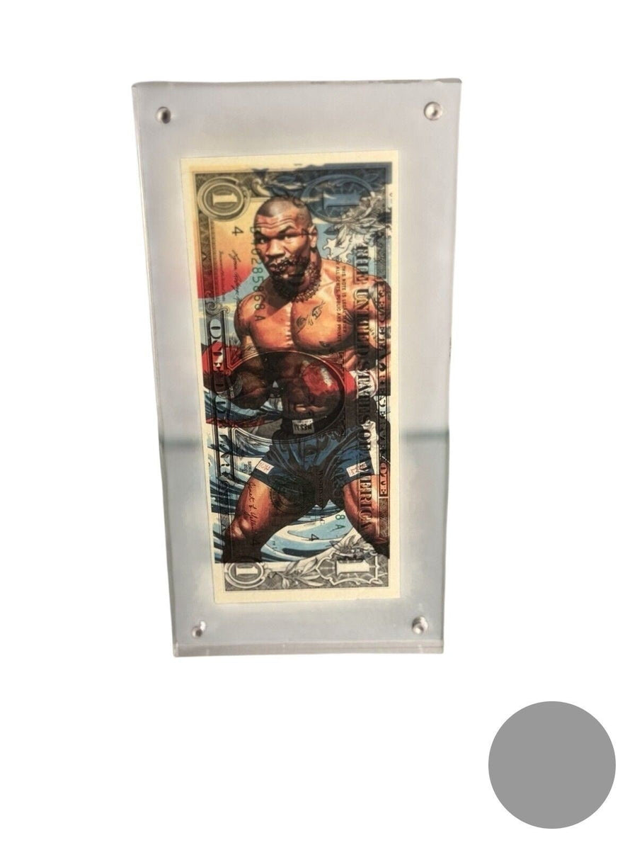 Death NYC — $1 Bill Mixed Media Art | & Numbered /100 | Acrylic Frame - Gauntlet Gallery