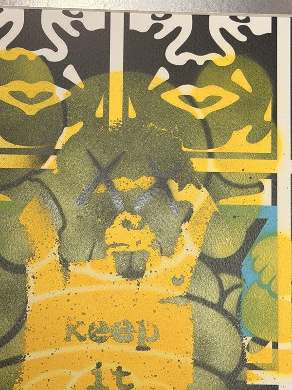 Death NYC — 1/1 KAWS - Inspired Mixed Media, Framed 13x18 - Gauntlet Gallery